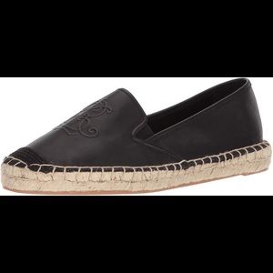 NEW Ralph Lauren Destini Black Leather Espadrilles
